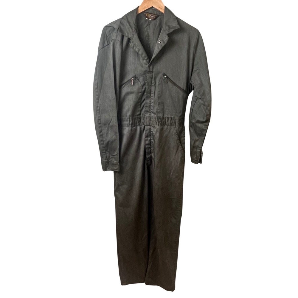 VTG Walls Green Coveralls‎ Jumpsuit Lightweight Full Zip Snap Legs 40L USA Men's